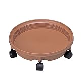 キャスター付き　鉢受カート　直径34.5cm　2個セット ブラウン