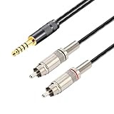 luxferre 4.4 mm rca 4.4 mm 変換 ケーブル 1.5m 4.4mm rca 変換 無酸素銅 ケーブル 延長 コード 4.4mm 5極 スピーカー アンプ ミキサー NW-WM1A NW-WM1Z NW-ZX300 TA-ZH1ES PHA-2A に対応 (バランスからアンバランスに接続したから、ノイズがある可能性があります)