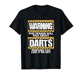 Funny Dart Player Gifts For Men Warning Darts Tシャツ