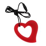 Baoblaze 歯がため　授乳ネックレス　母乳ネックレス　歯固め　シリコーン　可愛い　ドーナツ　ハート　全10種類 - 赤, ハート