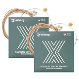 Zachary 2 パック アコギ弦 11-52 防錆コーティング 6 弦セット 予備 1E 弦付き 初心者対応