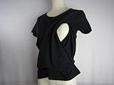 【ＫＡＺＵ ＳＴＹＬＥ】 授乳Tシャツ 出産後用 日本製 (M, ブラック)