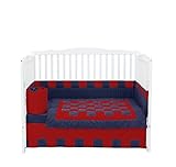 Baby Doll Bedding 4 Piece Patchwork Perfection Crib Bedding Set Navy/Red [並行輸入品]