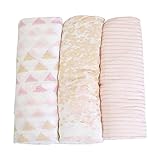 エイデンアンドアネイ ADEN+ANAIS おくるみ バンブー 3枚セット シルキーソフト モスリン スワドル (METALLIC PRIMROSE BIRCH) [並行輸入品]