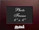 ナッシュビル、tennessee-4 X 6 BRUSHED METAL画像frame-burgundy