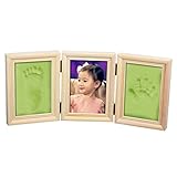 赤ちゃんの手形やフットプリント品質ウッド記念品フレームキットのためのキットデラックス鋳造NaiFeiプレシャスベイビー (古典的なコーヒーフレーム)