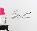 Heaven sent a gift of love from up above magical playroom sticker nursery vinyl saying lettering wal