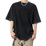 [WEEN CHARM] tシャツ メンズ ヴィンテージ 半袖 大きいサイズ ウォッシュ加工 男女兼用 ビッグシルエット 柔らかい コットン ゆったり 夏服 無地 おしゃれ ファッション