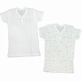 半袖シャツ ベビー 肌着 2枚組 日本製 1ボタン 綿100％ シャツ ホワイト-ピンク 95