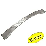 Cosmas ® 9604 – 160snサテンニッケルモダンキャビネットハードウェアアーチハンドルプル – 6 – 5 / 16 "インチ( 160 mm )穴中心 – 25パック
