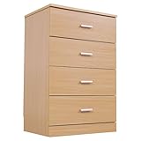 チェスト タンス 箪笥 収納 洋服収納 木製 スライドレール 4段 幅59 奥行42 スリム ナチュラル