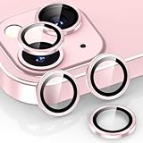 【3枚セット】Woxuyee レンズカバー iPhone 13 /13 Miniに適用 カメラフィルム アルミ合金製 9H強化ガラス アイフォン13/13 mini 用 カメラ保護 キズ防止 耐衝撃 露出オーバー防止 超高透過率 13/13mini用 カメラカバー ピンク