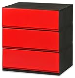 彩 -irodori- チェスト 幅52cm 3段 レッド 簡易組立て式 P523