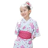 浴衣 子供 セット キッズ ベビー ドレス サンドレス セパレート 花柄 帯セット Pinky Flash 桜紫 90cm 3357090607PU90