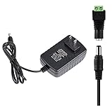 Le Freshinsoft 12v acアダプター 電源トランス 12V 2A AC/DC電源アダプター 汎用 acアダプター 12v 5.5x2.1mmプラグ 最大24W 壁プラグ供給　8 フット