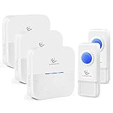 ワイヤレスチャイム ELEPOWSTAR ドアホン 玄関チャイム 呼び出しチャイムセット　最大300m無線範囲/日本語取扱書/防水仕様/52曲選択可 /音量４段階調節/LEDライト点滅 (B6送信機2