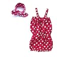 Unique Baby Girls Polka Dot Romper Headband Set 2-3 Years Hot Pink by Unique Baby