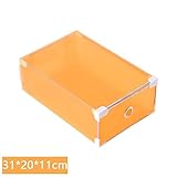 1pcレディース折りたたみ式クリアプラスチックシューズボックス、13インチx 8.66 X 5.1-inch引き出しスタッカブルストレージ収納ケース、non-toxic-moonhouse