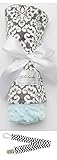 Baby Laundry 91335 Soft Minky Damask Charcoal Blue Baby Blanket 36x30 with Pacifier Clip by Baby Lau