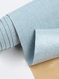 AetherTech 補修シート 厚手リネン風 生地 布 大判50×147cm リネン 多用途 貼れる布 貼るだけリペアシート 普通地 リペアシート手芸用品 家具 椅子 ソファー バイクシート補修 張替え 接着性 耐久 DIY 補修布 ブルー