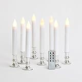 8のセットFlamelessプラスチックアイボリーテーパキャンドルwith Removable Candleholdersとリモート LC003449