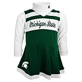 Michigan State Spartans NCAA Toddler Girls CheerジャンパードレスセットW /タートルネック