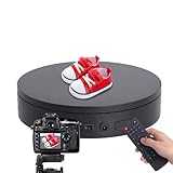 BAOSHISHAN 回転台 ターンテーブル 撮影 電動回転台 展示台 電動展示台 360度回転台 ターンテーブル 知能ターンテーブル 遠隔操作 スムーズに回転 回転のスピード、方向、角度が調整可能 110Ｖ (21CM, 黒)