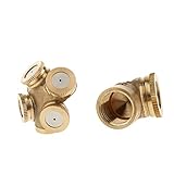 F Fityle 2pcs　ミストノズル 　スプリンクラー　真鍮 噴霧ヘッド ガーデン芝生 灌漑システム　DN15 1/2インチ