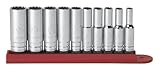 GearWrench 80309 10 Piece 1/4 Drive 12 Point Deep SAE Socket Set [並行輸入品]