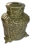 Biedermann & Sons Porcelain Mini Vase Olive Green 4.5-Inch [並行輸入品]