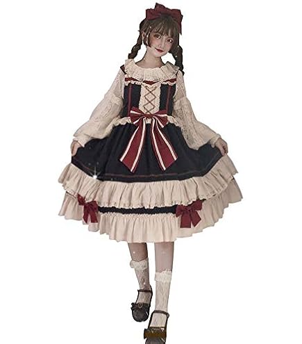 Amazon | ガーターJSKロリータハイウエストドレス白雪姫日常服