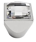 Atlas Homewares 3196 Crystal Collection .98-Inch Square Large Crystal Knob, Brushed Anodized Aluminu