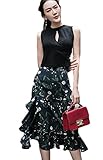 (ノーブランド) レディース 夏 膝丈 スカート 花柄 フェミニン おしゃれ スカート フリル...