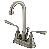 Kingston Brass KB3618ZL Two Handle 4 in. Centerset Lavatory Faucet with Retail Pop-up