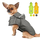 犬レインコート DQGHQME 犬 カッパ 梅雨対策 犬 、 通気 帽子付 散歩用 犬カッパ 夜間反射 犬 リード穴あり 犬の 防水ジャケット 着脱簡単、犬用雨具 完全防水 多サイズ
