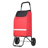 Rxbdk ショッピングトロリーフォードポータブル防水引っ張りロッドオックスフォード布手荷物老人レッド