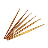 SODIALR6pcsゴールデンアルミダブルエンドかぎ針編みのフック2070ml 