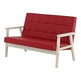 セレノソファ 2人掛け レッド PVC ホワイト CS120RD PVC WH