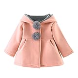 Tovadoo 子供服 ベビー服 女の子 コート ウサギの耳 長袖 厚手 防寒 秋冬 キュート ファッション 旅行 保育園