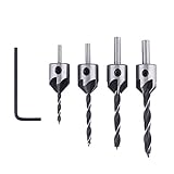 4ピース/セットhss 3ミリメートル-6ミリメートル5フルート皿ドリルビットセットドリルプレスセット面取りリーマー木工power tools