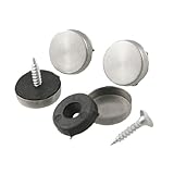 uxcell　飾りビス ミラースクリューキャップセット　金属　プラスチック　16 x 4mm　シルバートーン　ブラック　4個入り