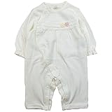 《春秋対応》(日本製) Pample Mousse(パンプルムース) 接結天竺ジャガード花コサージュ付カバーオール 60cm/OW NO.DP-81508