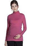 Sweet Mommy マタニティトップス 授乳服 授乳口付き タートルネック 上質裏起毛 あったか Tシャツ 大きいサイズ ハイネック ロング丈 ふんわり柔らか スリムフィット 無地はコットン 秋 