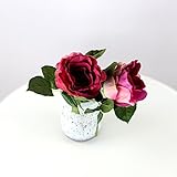 BASONG　バラ　造花 2本セットフラワー 装飾用 デコレーション 赤