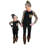 Franterd Mommy & Meレディースガールズ親子LeopardシャツトップスファミリMatching服服装