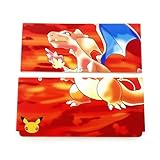 Red Color New3DS エクストラハウジングシェルトップ/ボトムカバープレート Fire-Dragon交換用、ニンテンドーNew3DSコンソール、Chari-Zardエディション上部フェースプレート、リアバックカバープレートに対応