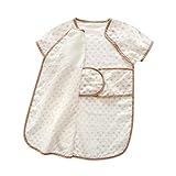 Luyusbaby 半袖水玉 ベビースリーパー夏パジャマ 寝袋 着用できる毛布　ピンクドットXL