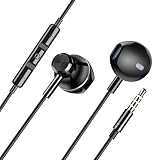 Drhob イヤホン HIFI高音質 ハイレゾ 遮音性 有線 マイク内蔵 通話可能 音量調節 ステレオイヤフォン 軽量 着け心地抜群 iPhone/ipod/Androidなどに対応 リモコン付き 3.5mm黒