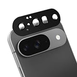 Helepep カメラ保護フィルム 用の PIXEL 10 硬度9H 強化ガラス 衝撃吸収 飛散防止 全面保護 薄型 露出オーバー防止 アルミ合金 カメラカバー 高透過率 貼り付け簡単 自動吸着 気泡ゼロ 汚れ防止 Helepep カメラフィルム 用の グーグルピクセル 10 (ブラック)