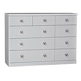 アルファタカバ ディズニー家具シリーズ セレクトミッキー 120cm幅4段ホワイト 取っ手北欧グレー